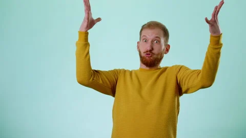 Confident Thinking Young Man Showing Mind Explosion Gesture, Mind Blown Of Ideas Stock Footage 170191876