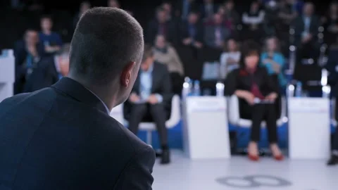 Confident training or development of cooperation closeup. Marketing occupation o Stock Footage 199475370