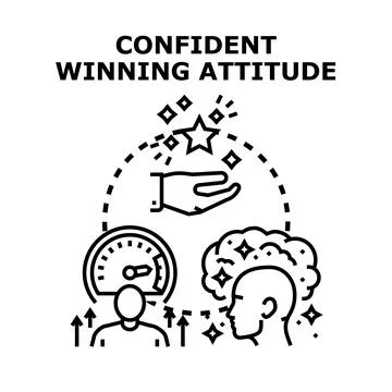 Confident winning attitude mind development success concept Stock Illustration