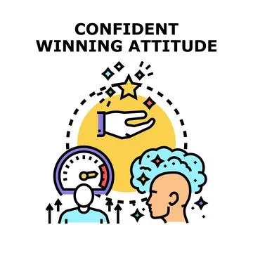 Confident winning attitude mind development success concept Stock Illustration