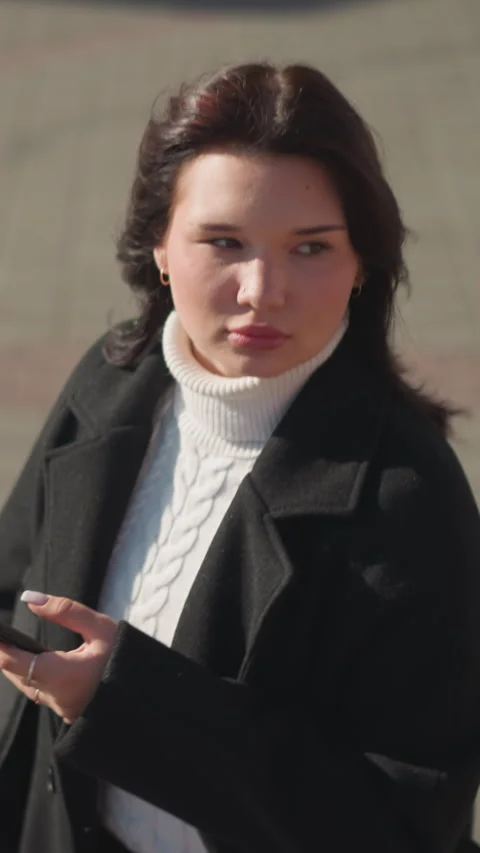 Confident Woman Checking Phone While Walking on City Pa Stock Footage 310340029