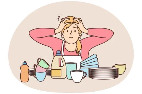 Confident woman with splash in head Stock Illustration