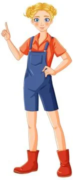 Confident Worker Presenting an Idea Stock Illustration
