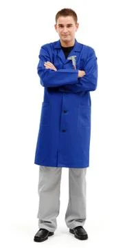 Confident young engineer with folded arms 스톡 사진