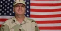 Confident Young Military Person Smiling Take Stood Position United States Flag 4k or 4k+ Resolution
