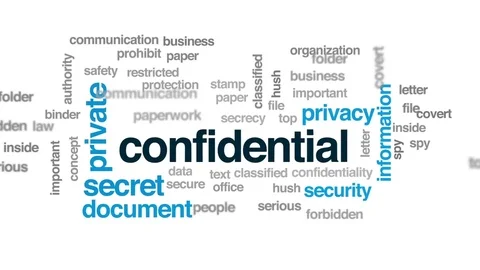 Confidential animated word cloud, text d... | Stock Video | Pond5