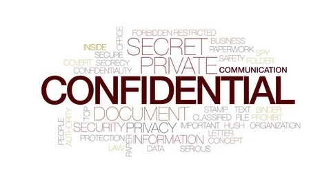 Confidential animated word cloud, text d... | Stock Video | Pond5