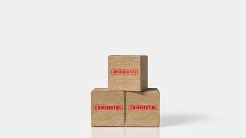 Confidential Archive Boxes For Secure Documents 3d render. Stock Illustration
