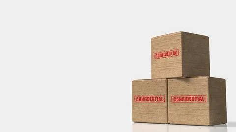 Confidential Archive Boxes For Secure Documents 3d render. Stock Illustration