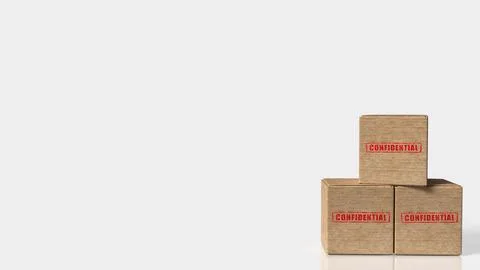 Confidential Archive Boxes For Secure Documents 3d render. Stock Photos