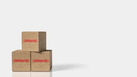Confidential Archive Boxes For Secure Documents 3d render. 스톡 사진