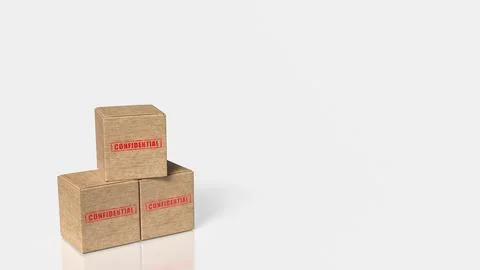 Confidential Archive Boxes For Secure Documents 3d render. Foto stock