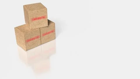 Confidential Archive Boxes For Secure Documents 3d render. Stock Photos