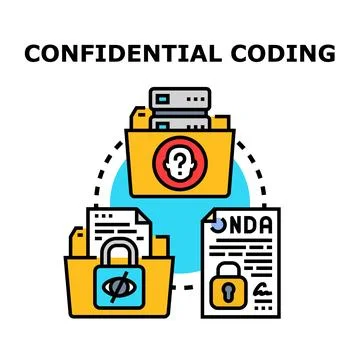 Confidential coding data privacy and information security concept Stock-Illustration