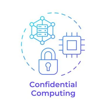 Confidential computing blue gradient concept icon Stock-Illustration