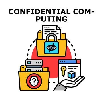 Confidential computing concept with data privacy and security Stock Illustration