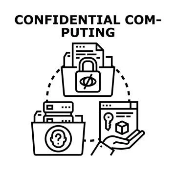 Confidential computing concept with data privacy and security Stock Illustration