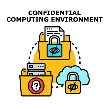 Confidential computing environment securing sensitive data 스톡 일러스트