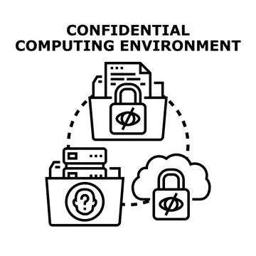 Confidential computing environment securing sensitive data Stockillustratie