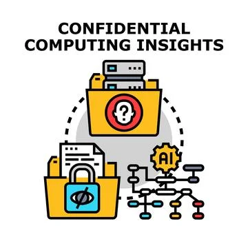 Confidential computing insights protecting sensitive data privacy Stock Illustration