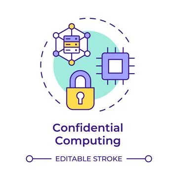 Confidential computing multi color concept icon Stock Illustration