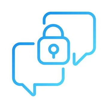 Confidential conversation pixel perfect gradient linear vector icon Stock Illustration