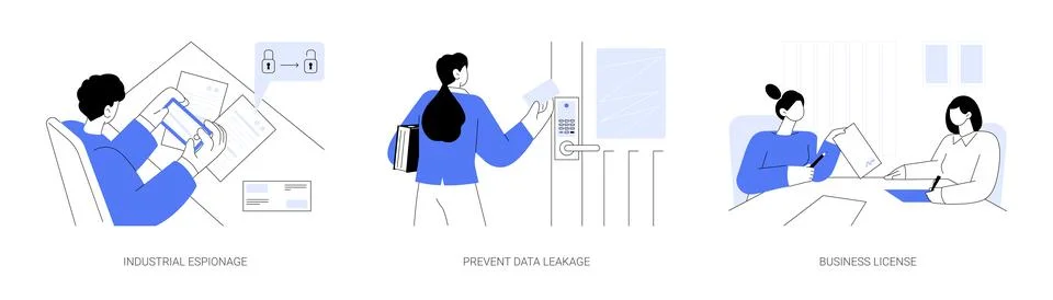 Confidential data abstract concept vector illustrations. Stockillustratie