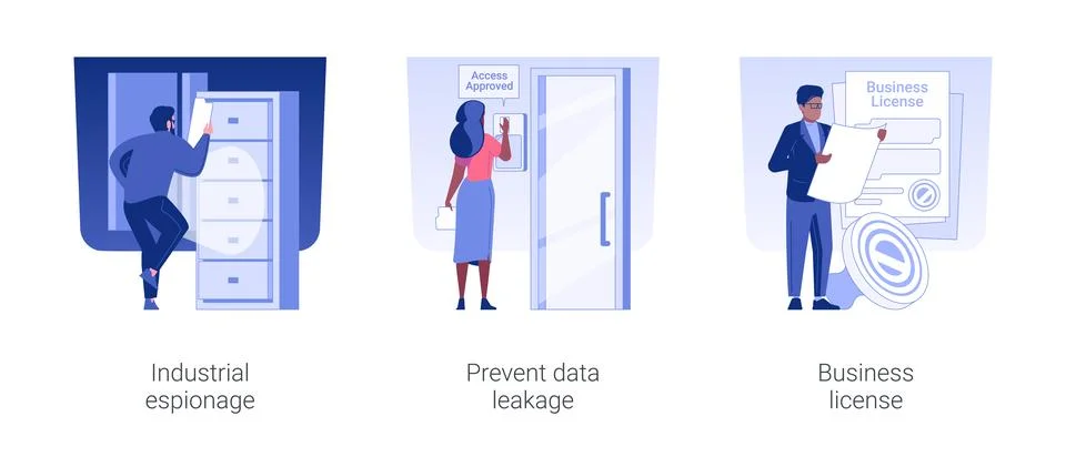 Confidential data isolated concept vector illustrations. Stock Illustration