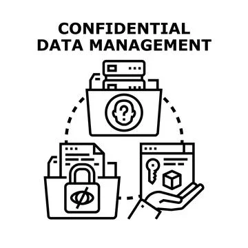 Confidential data management process protecting privacy and security Illustrazione stock