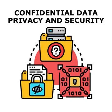 Confidential data privacy and security concepts icon Stock Illustration