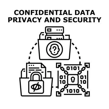 Confidential data privacy and security concepts icon Stock Illustration