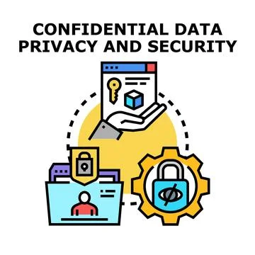 Confidential data privacy protection and security concept Stock Illustration
