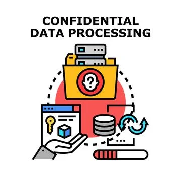 Confidential data processing system securing information 스톡 일러스트