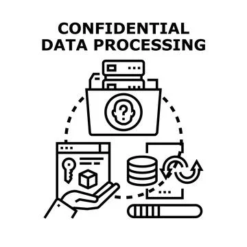 Confidential data processing system securing information Stock Illustration