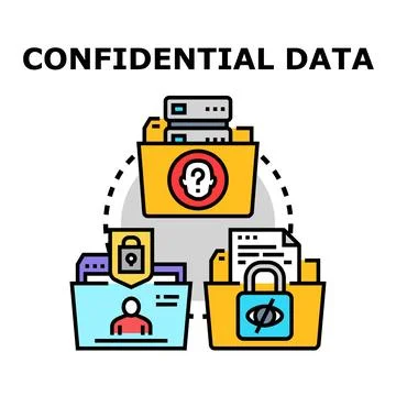 Confidential data protection concept vector illustration Stockillustratie