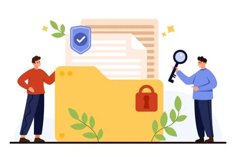 Confidential Data Protection Security Concept Vector 스톡 일러스트