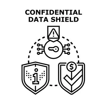 Confidential data protection system concept creating digital security Stock Illustration