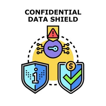 Confidential data protection system concept creating digital security イラスト素材