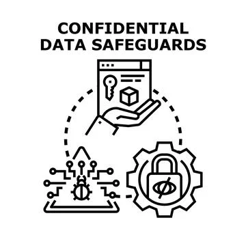 Confidential data safeguards protecting digital information privacy 스톡 일러스트