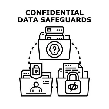 Confidential data safeguards protecting private information 스톡 일러스트