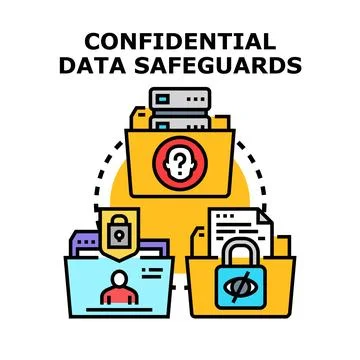 Confidential data safeguards protecting private information 스톡 일러스트