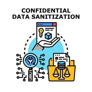 Confidential data sanitization process and digital security Illustrazione stock