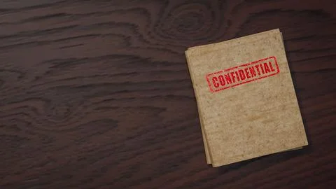 Confidential Document Folder On Office Desk 3d render. Stockillustratie