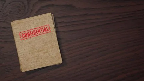 Confidential Document Folder On Office Desk 3d render. イラスト素材