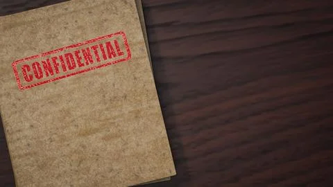 Confidential Document Folder On Office Desk 3d render. Stockillustratie