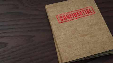 Confidential Document Folder On Office Desk 3d render. Stockillustratie