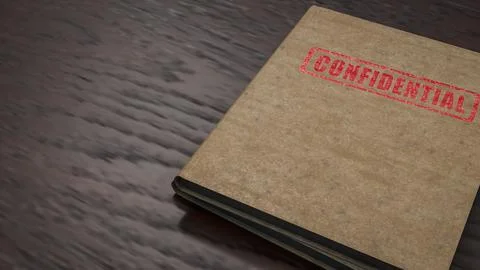 Confidential Document Folder On Office Desk 3d render. Stock Photos