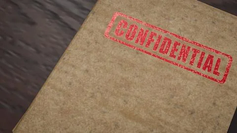 Confidential Document Folder On Office Desk 3d render. Stock Photos