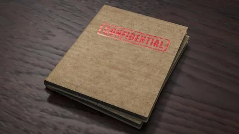 Confidential Document Folder On Office Desk 3d render. Stock Photos