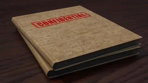 Confidential Document Folder On Office Desk 3d render. Stock Photos